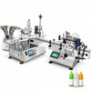 ZONESUN ZS-AFCL2 Desktop Liquid Filling Capping Labeling Production Line — machine with application materials on white background