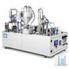 ZONESUN ZS-GTC1000 Milk & Juice Gable-Top Carton Filling Machine — machine with application materials on white background