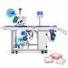 ZONESUN ZS-TB716Z Automatic Top and Bottom Labeling Machine for Flat Products — machine with application materials on white background