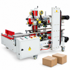 Zonesun ZS-FK8001 Automatic Four Sides Carton Edge Sealing Machine Carton Sealer — machine with application materials on white background