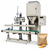 ZONESUN ZS-NH100A Pellet Particle 10-25kg Filling and Bag Stitching Machine — machine with application materials on white background