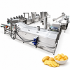 Zonesun ZS-PCL1 Fully Automatic Potato Chips Production Line Washing to Frying System — machine with application materials on white background
