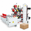ZONESUN ZS-FK8001 Automatic Carton Corner Sealer for Box Edge Taping — machine with application materials on white background