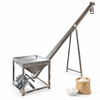 ZONESUN Auger powder feeder for mixer 140cm tall — machine with application materials on white background