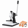 ZONESUN 0.8T Manual Leather & Paper Die Cutting Press — machine with application materials on white background
