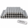 ZONESUN 36PCS Jewelry Metal Stamps Alphabet Set A to Z — product and application materials on white background