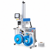 ZONESUN ZS-LMR1 Automatic Laser Label Marker with Rewinder System — product and application materials on white background