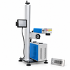 ZONESUN ZS-LMR1 Automatic Laser Label Marker with Rewinder System — product and application materials on white background