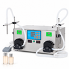 ZONESUN Semi-automatic 2 Nozzles Peristaltic Pump Liquid Filling Machine ZS-YTPP2W — product and application materials on white background