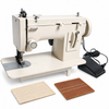 ZONESUN 106-RP Heavy-Duty Sewing Machine for Fabric & Light Leather — product with application materials on white background
