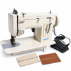 ZONESUN 106-RP Heavy-Duty Sewing Machine for Fabric & Light Leather — product with application materials on white background