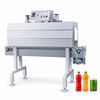 ZONESUN ZS-SX403 Automatic Shrink Sleeve Label Machine for Bottles with application materials on white background