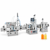 ZONESUN ZS-FAL180S Tabletop Bottle Filling Capping Sealing Machine Line with application materials on white background