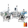 ZONESUN ZS-FAL180C7 U-Shape Juice Liquid Filling Capping Labeling Line with application materials on white background