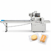 ZONESUN ZS-ZB250S Horizontal Flow Wrapping Machine for Film Packaging with application materials on white background