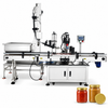 ZONESUN ZS-XG440T Automatic Servo Capping Machine with Cap Elevator with application materials on white background