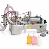 ZONESUN ZS-YT2 Dual-Nozzle Pneumatic Liquid Filling Machine with application samples on white background