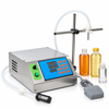 ZONESUN Digital Pump Liquid Filler for Juice, Oil, Perfume & Cosmetics with application samples on white background