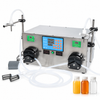 Zonesun 2‑Head Digital Peristaltic Pump Liquid Filling Machine 3‑2500ml with application samples on white background