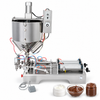 ZONESUN Pneumatic Paste Filling Machine with 30L Heated Mixing Hopper with application samples on white background