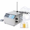 ZONESUN ZS-DPYT6P 6-Nozzle Liquid Filling Machine for Water & Juice with application samples on white background