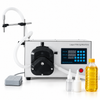 ZONESUN ZS-YTPPR1 Semi-Automatic 10L Peristaltic Liquid Filling Machine with application samples on white background