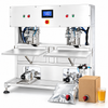 ZONESUN ZS-BIB01D Fully Automated Bag-in-Box Liquid Filling Machine for 1–30L Bags with application samples on white background