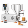 Zonesun ZS-RPW1Z Tabletop Paste Weighing and Filling Machine with application samples on white background