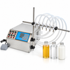 Zonesun ZS-YTDP6 6 Nozzles Diaphragm Pump Liquid Filling Machine with application samples on white background
