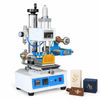 ZONESUN ZY-819H-2 115×120mm Pneumatic Hot Stamping Machine — machine with application samples on white background; samples illustrate applications