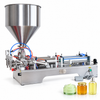 ZONESUN ZS-GT2 Dual-Head Pneumatic Piston Filling Machine for Cream, Lotion & Honey with application samples on white background