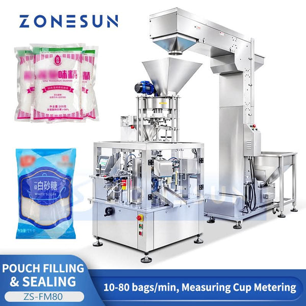 ZONESUN ZS-FM80 automatic volumetric cup premade pouch filling and sealing machine - view 1