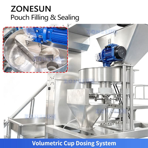 ZONESUN ZS-FM80 automatic volumetric cup premade pouch filling and sealing machine - view 4