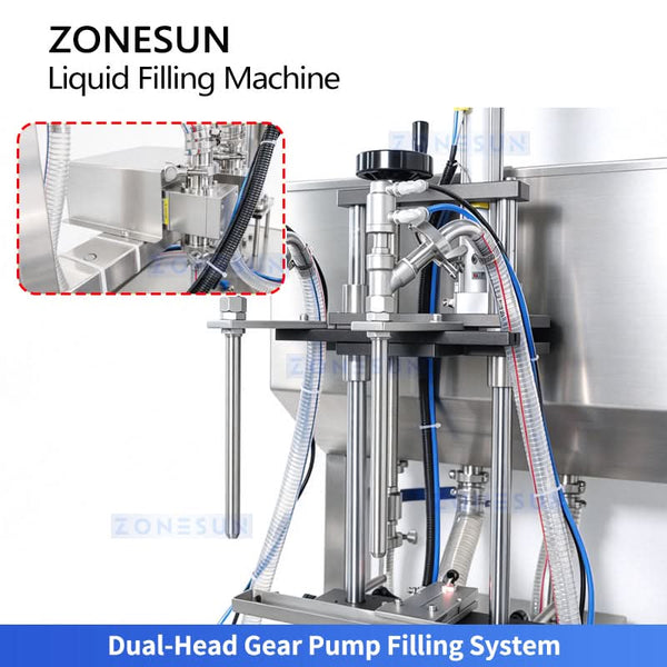 ZONESUN ZS-MG260XP automatic dual-head gear pump liquid filling machine - view 3