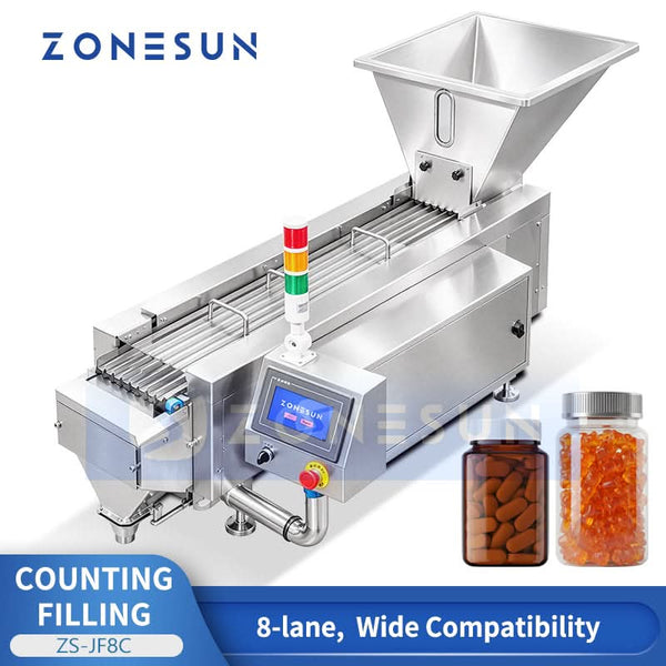 ZONESUN ZS-JF8C semi-automatic 8-lane counting filling machine 8001