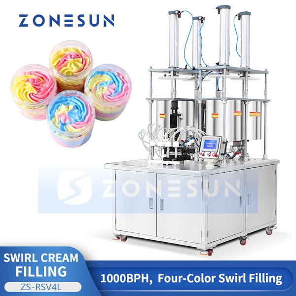 ZONESUN ZS-RSV4L four-color swirl cream filling machine
