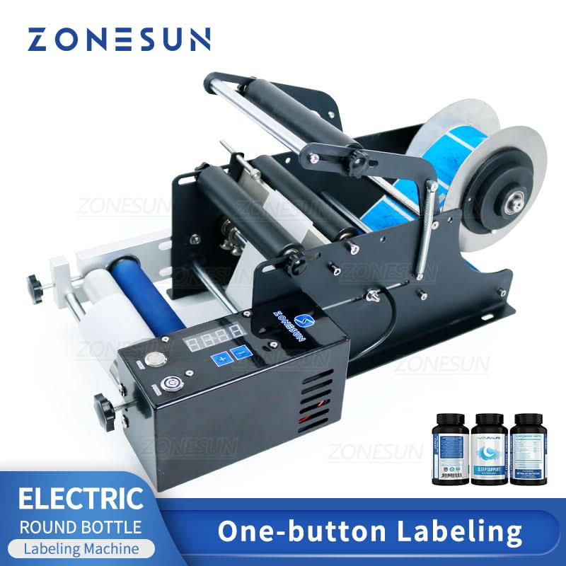 ZONESUN ZS-TB50SM Manual Round Bottle Labeling Machine for Stickers
